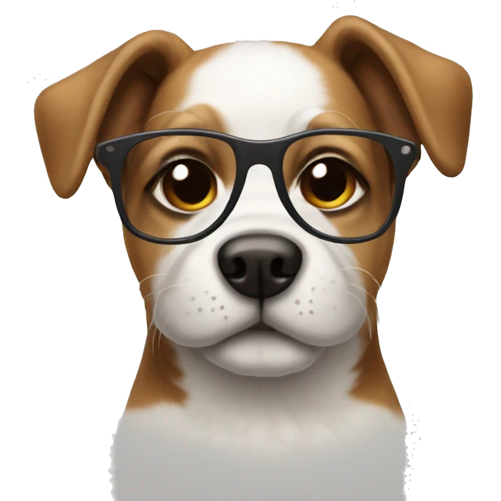 Dog with a cute Glases emoji