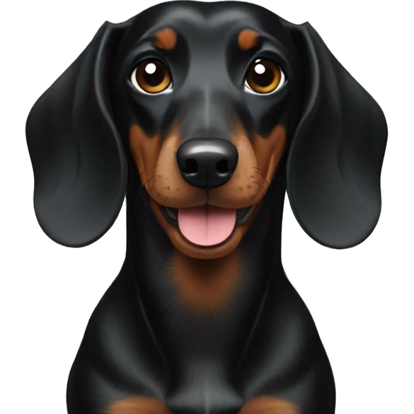 Black dachshund emoji