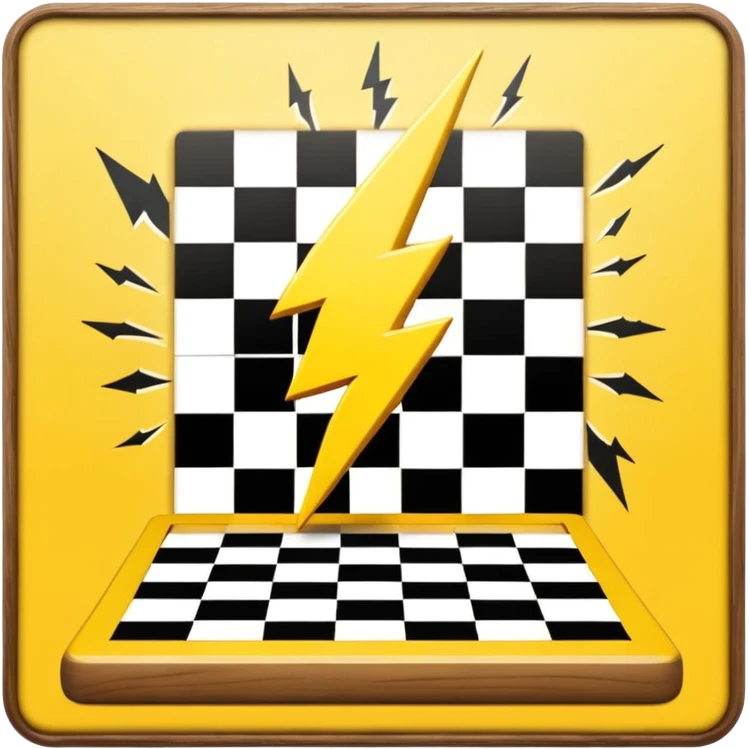 a yellow lightning hitting a chess board emoji