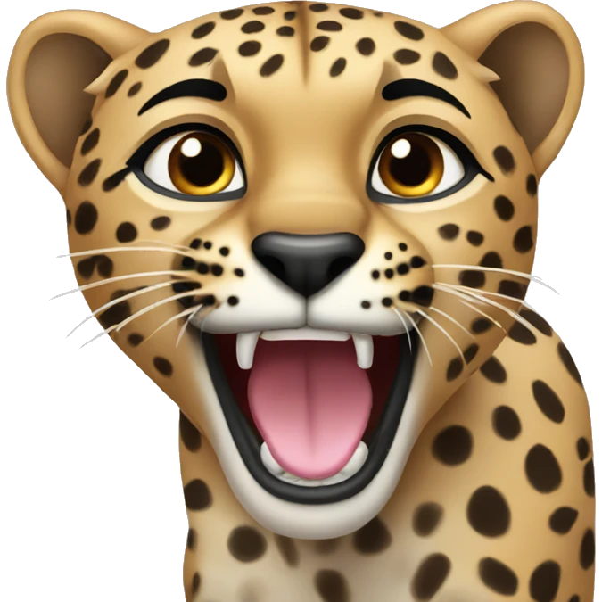 Cheeta with mouth open emoji