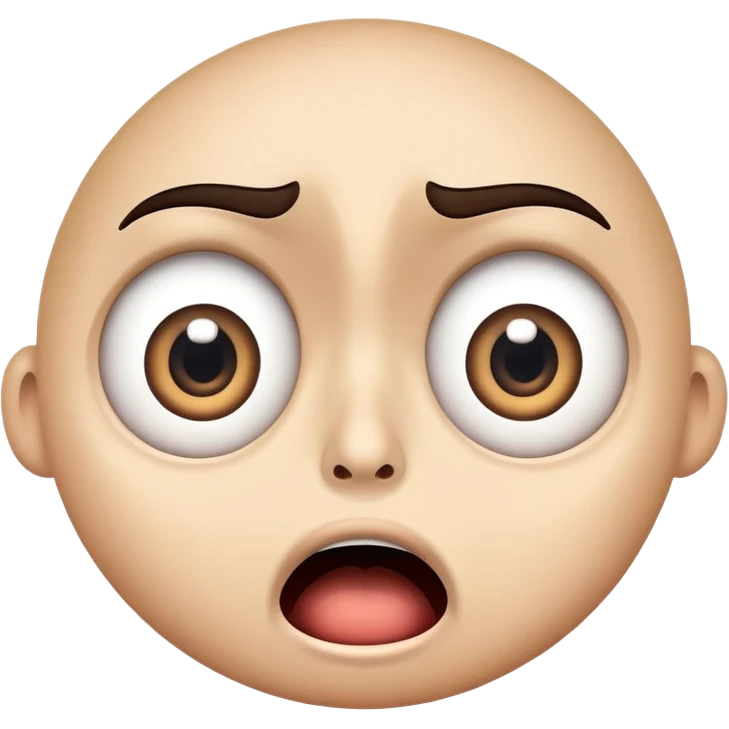 shocked face with wide eyes and open mouth, 'what the freak' reaction emoji