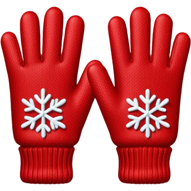 Cozy red winter gloves emoji