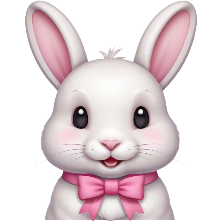 happy rabbit with a pink bow emoji