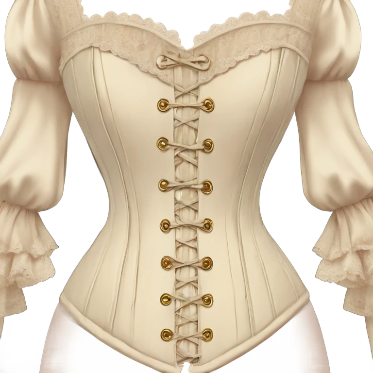vintage rococo light beige corset with sleeves  emoji