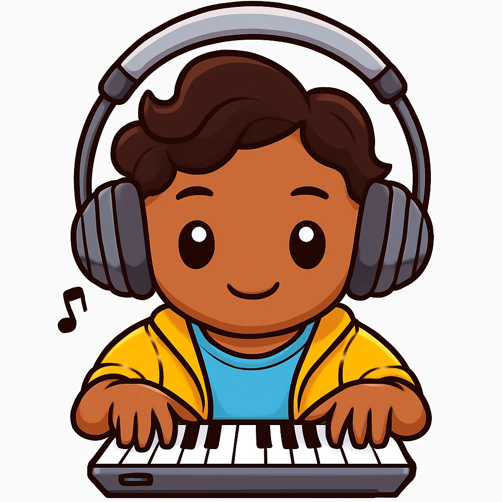 Make the boy's hair wavy, keep everything else the same. emoji