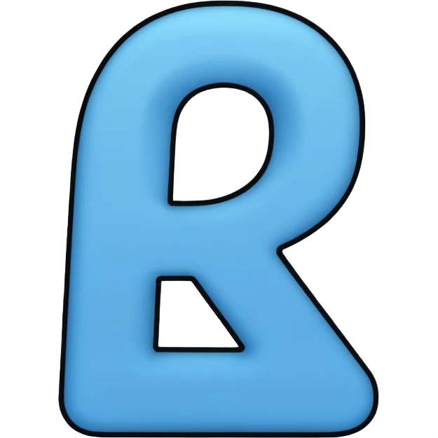 Blue "4" with thick outline and NO FACE emoji