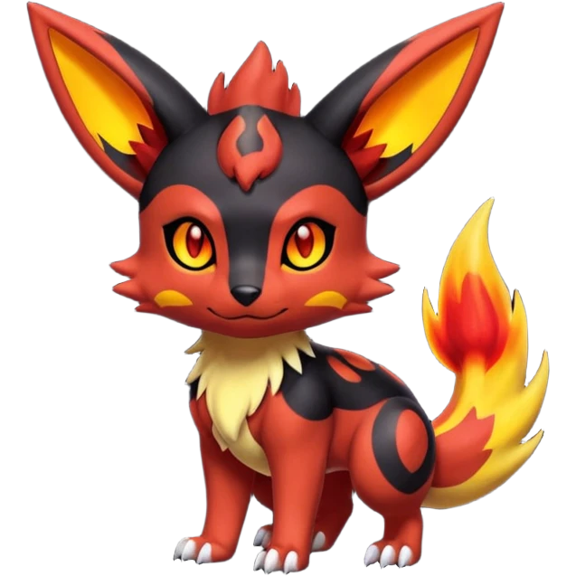 Cute Shiny Guilmon-Quilava-Litten-Umbreon-Fakémon-hybrid-creature (full body)  emoji