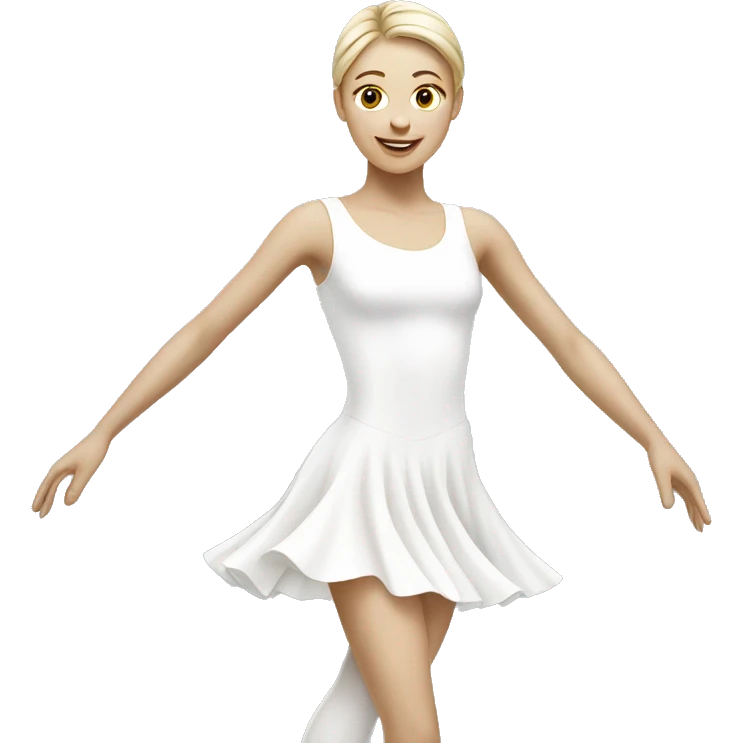 White figure skater in white dress  emoji