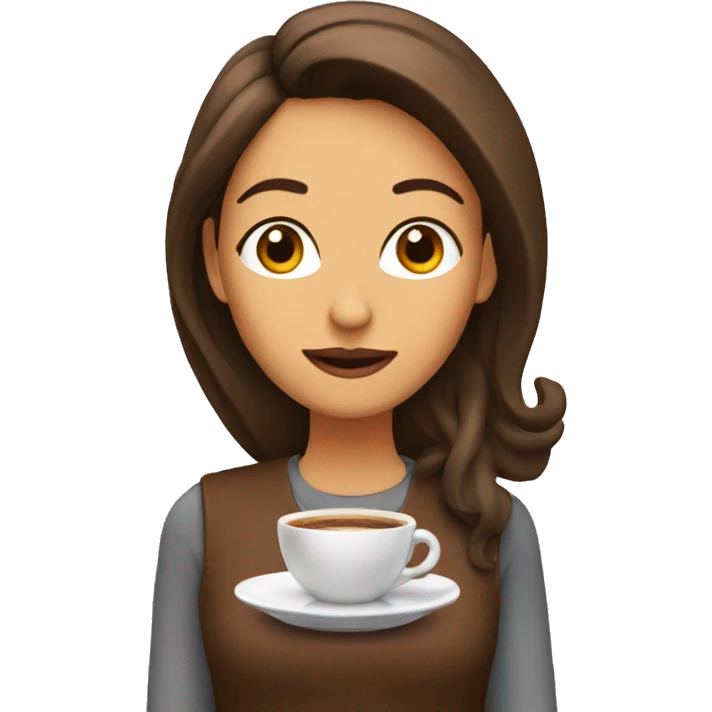 Mujer con pelo café  emoji