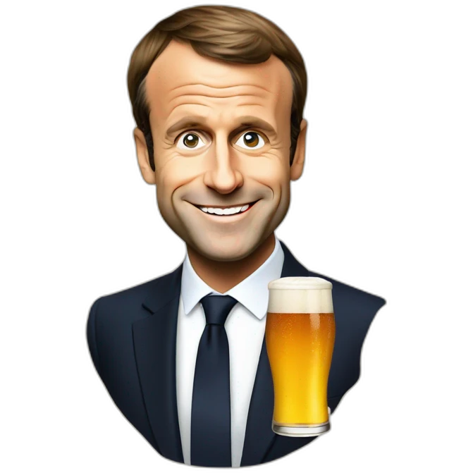 Emmanuel Macron beer emoji