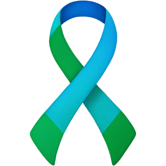 IIH awareness ribbon blue and green emoji