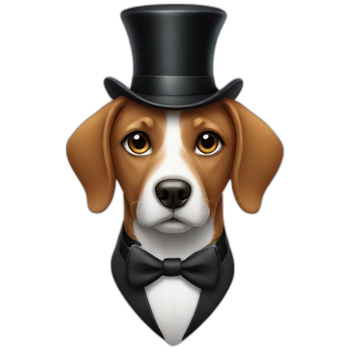 a dog with a monocle and top hat emoji