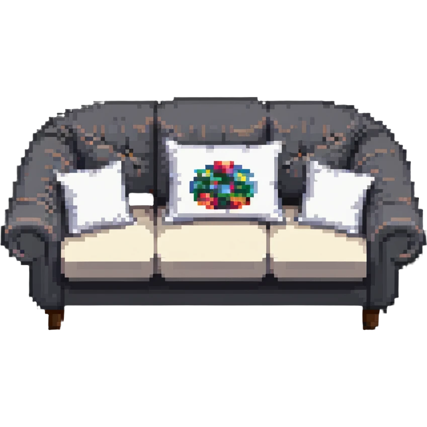 cozy sofa with pillows, inviting and plush emoji