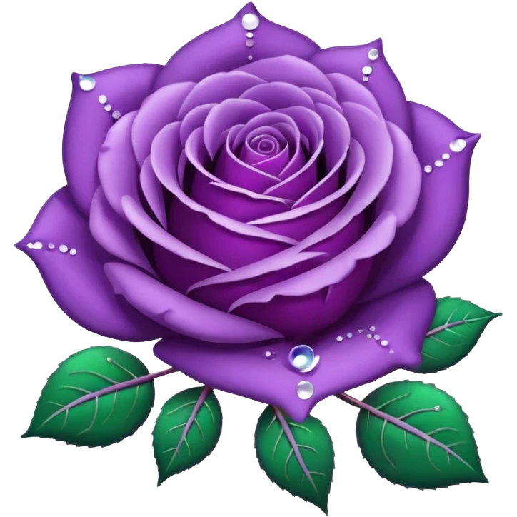 Purple rose with little Moons wrapped all around the purple rose.  emoji