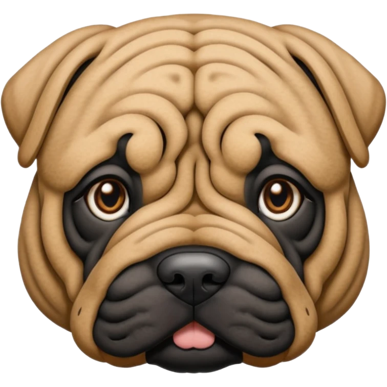 Shar Pei black emoji