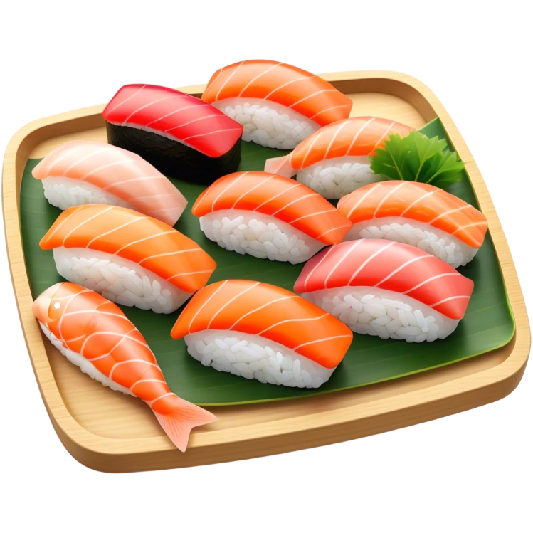 Sushi Cinematic Realistic Sushi Dish Emoji, depicted as one or two artfully arranged pieces of fresh sushi, rendered with delicate textures and subtle, natural lighting that highlights its refined simplicity. emoji