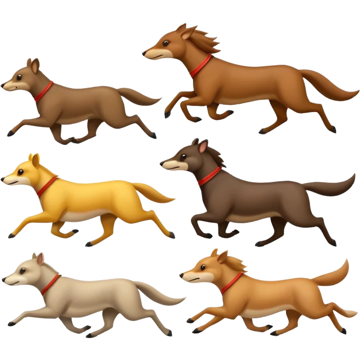 animals race, side view emoji