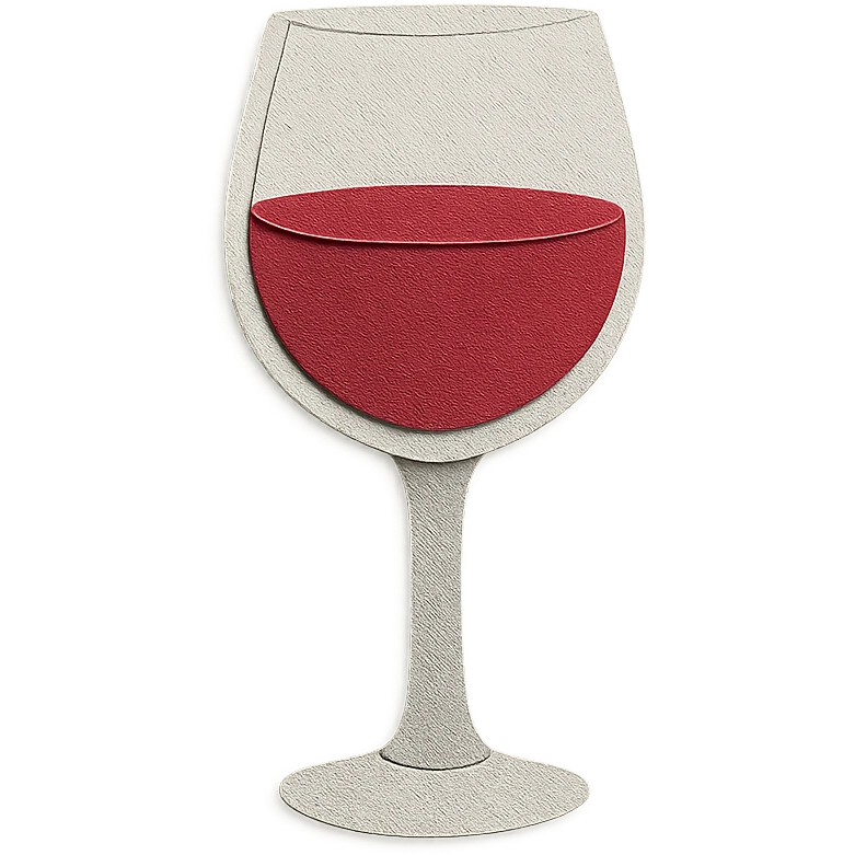 a glass of red wine, paper craft style emoji