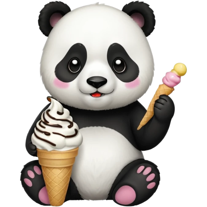Panda eating ice cream emoji