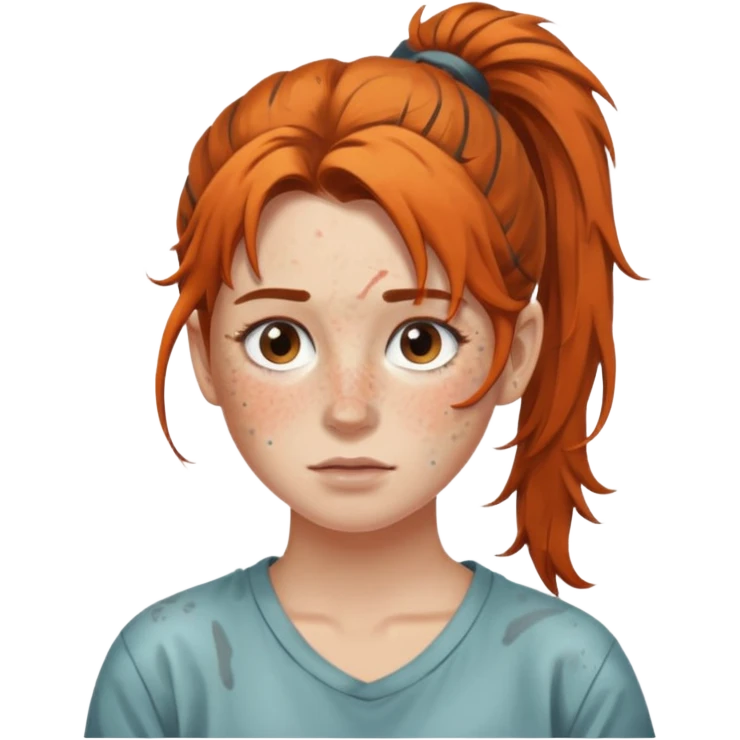Artist with messy ponytail emoji
