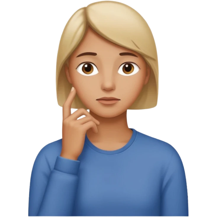 Lean chin on one’s hand emoji