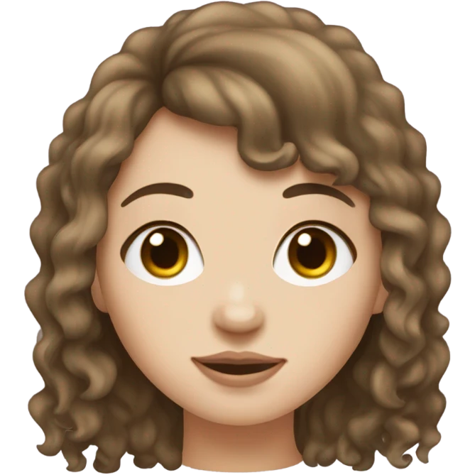 white girl with brown wavey hair and a fringe with a septum piercing  emoji