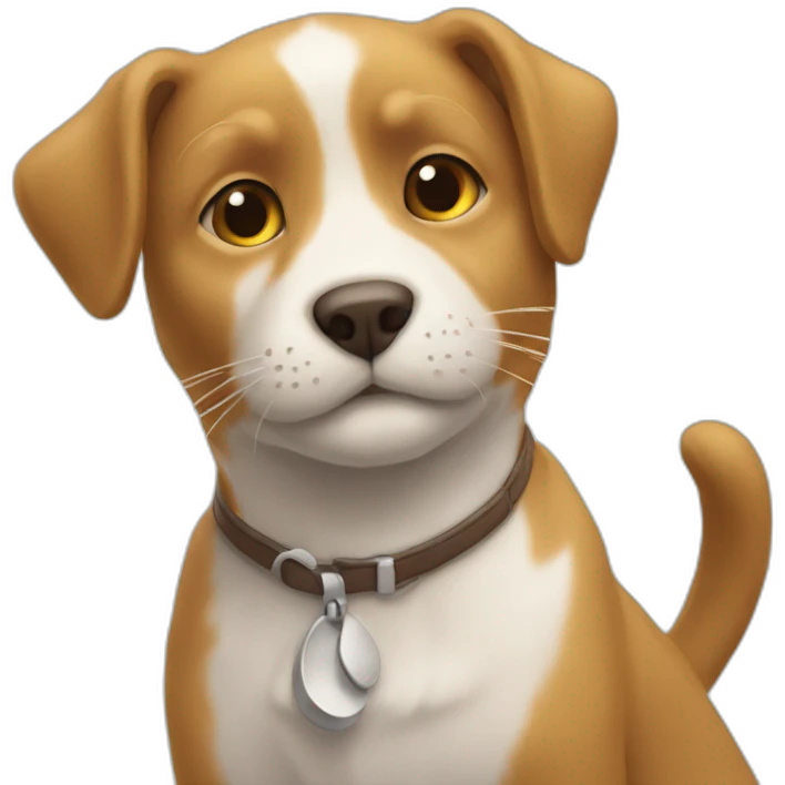 un chat un chien quise batte emoji