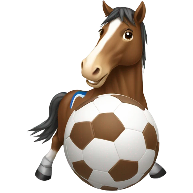 Horse with a football emoji