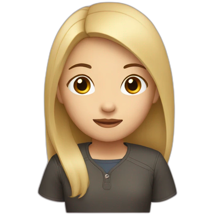 Asian girl, with medium straight blonde hair emoji