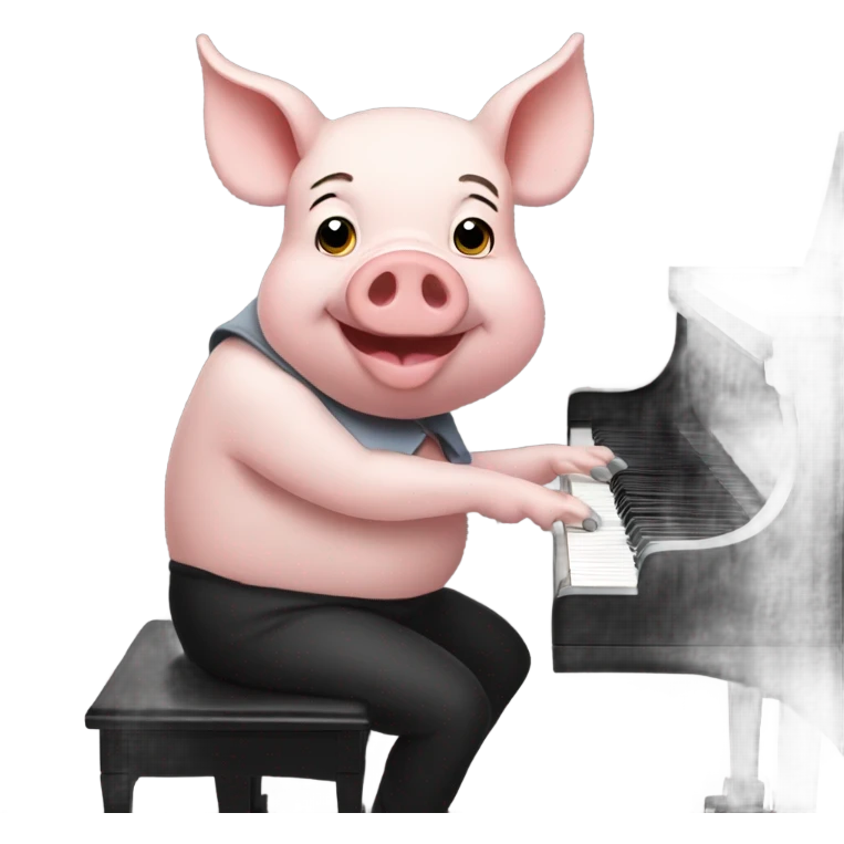 Pig playing piano emoji