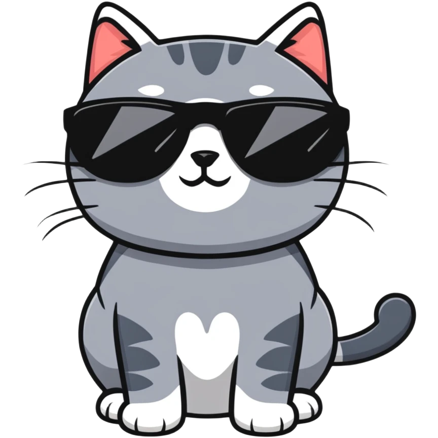 Cat with sunglasses emoji
