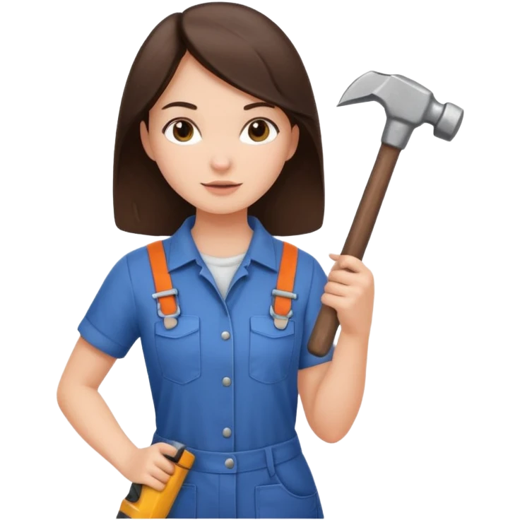brunette girl renovating her apartment emoji