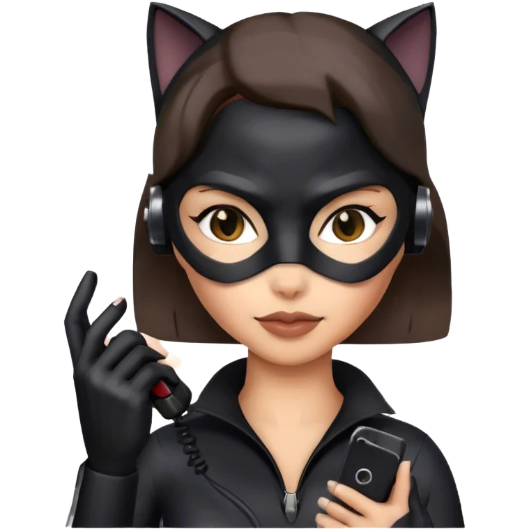 Catwoman on the phone emoji