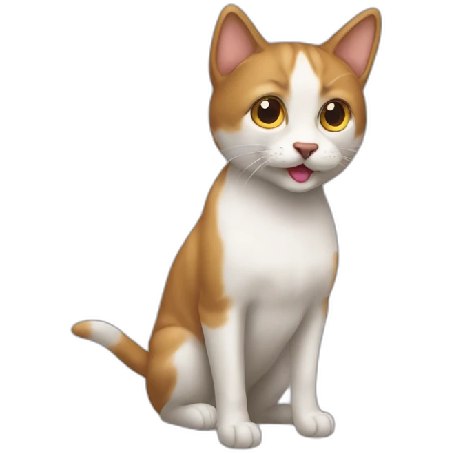 Un chat sur un chien emoji