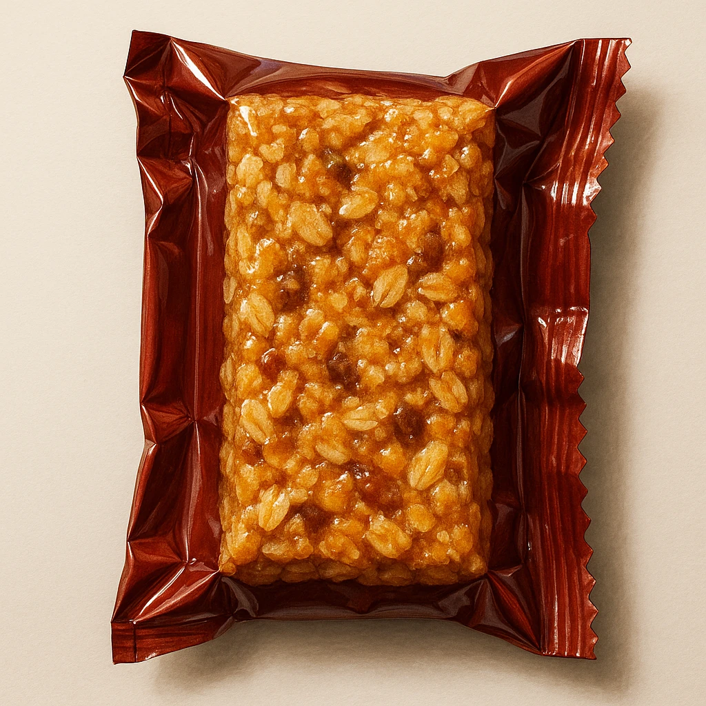 wrapped snack, realistic illustration, shiny wrapper, appetizing emoji