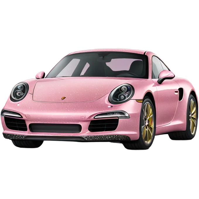 light Pink ombre luxurious porsche  car with glitter  emoji