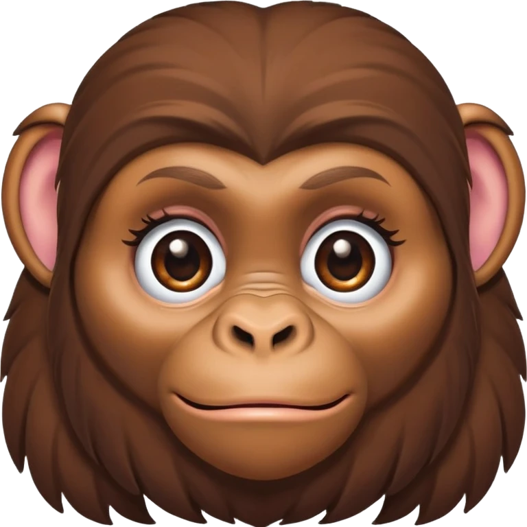 female ape face with eyelashes and feminine features emoji
