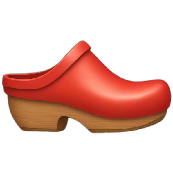 red Wooden clog with closed heel emoji