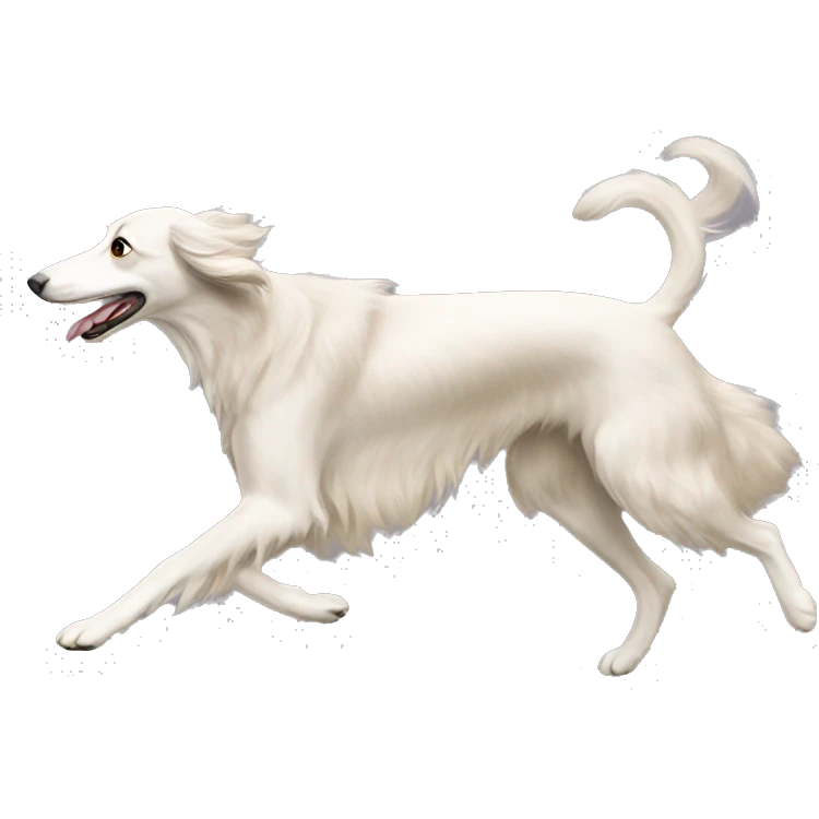 Russian borzoi dog running  emoji
