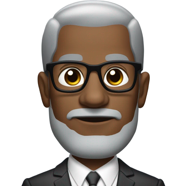 deon sanders with round face and suit and glasses and buzz cut and small eyes and over 50 small gray bearded receding hairline and small black eyes and wrinkled forehead emoji