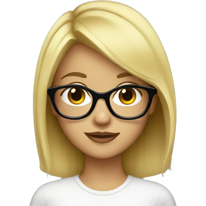 blonde girl with black glasses emoji