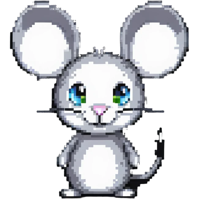 Pixelated mouse character with big ears emoji