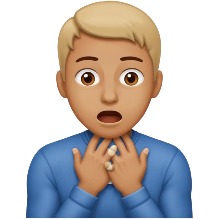 a person doing the choking emote emoji