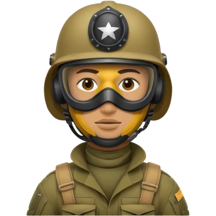 soldier with helmet and wearing mask emoji