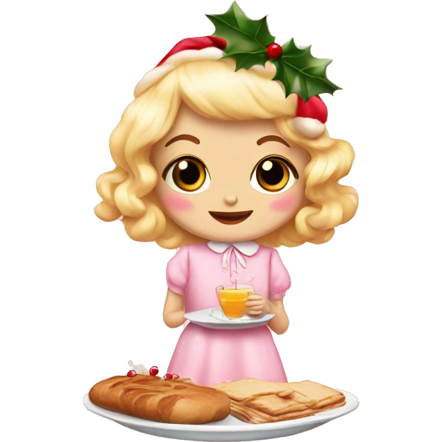 Christmas  breakfast coquette pink cute vintage emoji