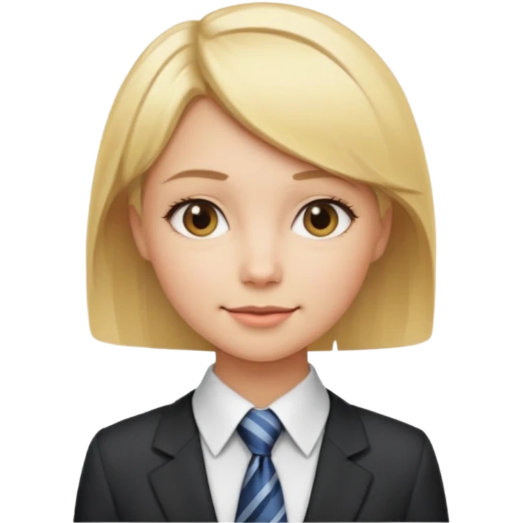 blonde girl short hair with tie  emoji