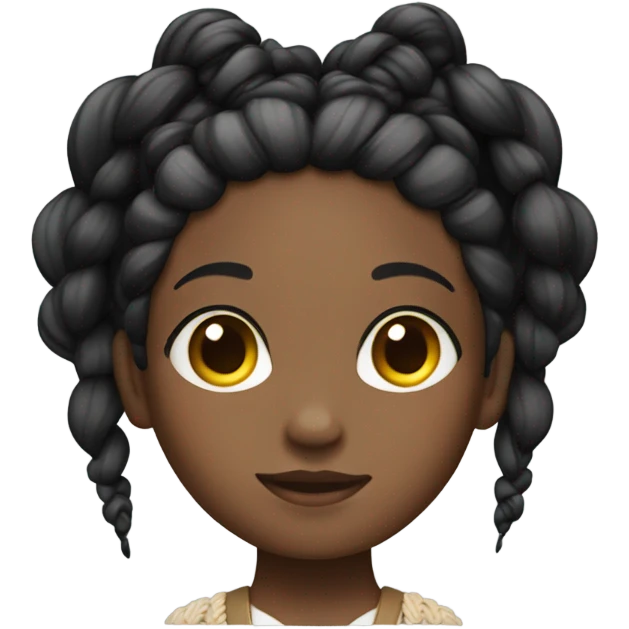 black girl with braids emoji