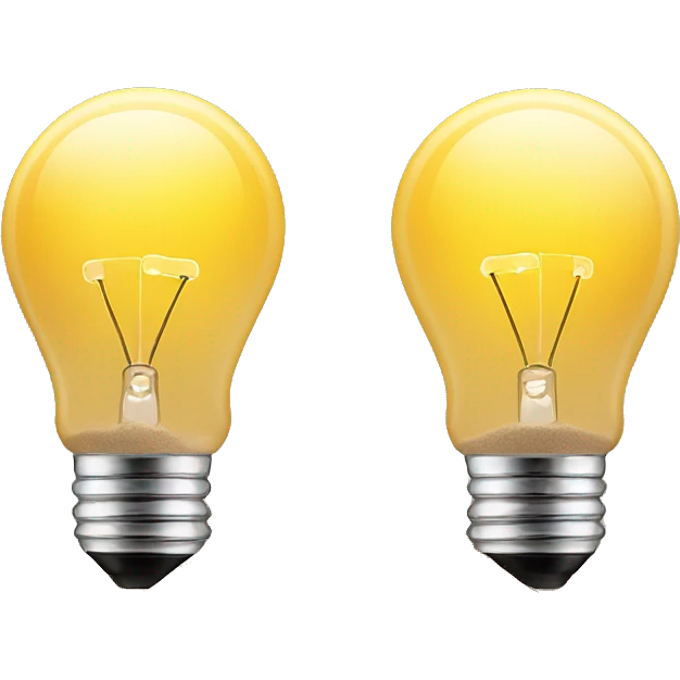 two light bulbs with sand emoji