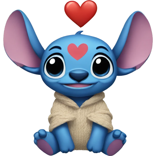 stitch with heart emoji