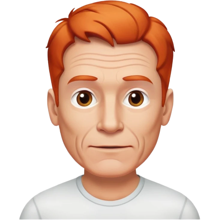 male, 60 years old, white , athletic, friendly, recceeding red ginger hair emoji